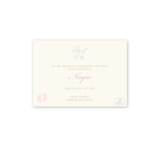 Polka Pink Baby Announcement E-card