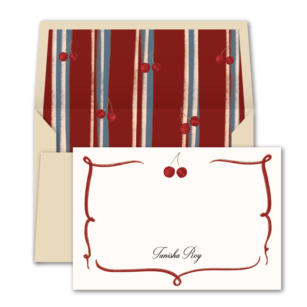Cherry Personalised Notecards with Envelopes | Dots & Doodles – Dots ...
