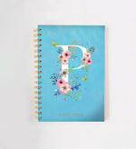 Floral Blue Personalised Doodle Book