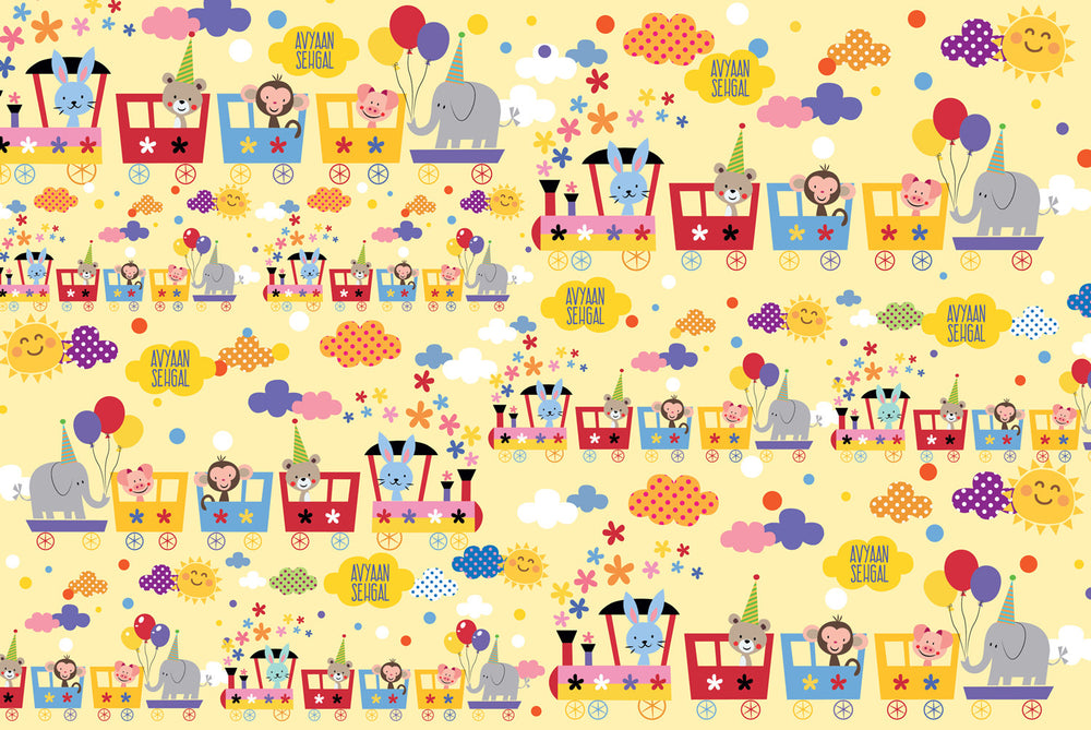 
                
                    Load image into Gallery viewer, Animal Train Customized 100 Wrapping Sheets
                
            
