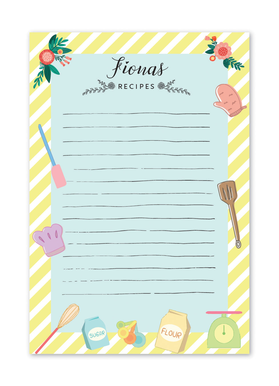 Recepie Notepage Family Recipe | Personalised Notepads-Memo – Dots and Doodles Design