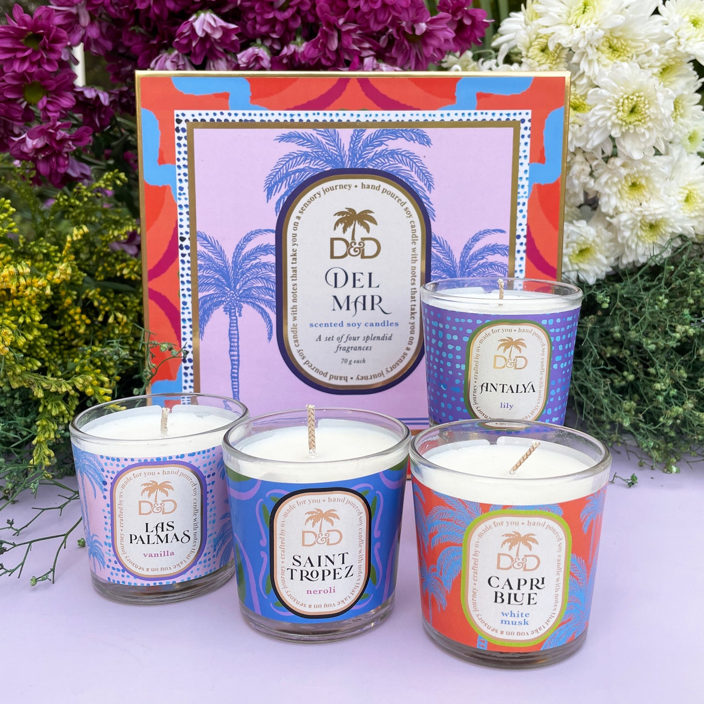 Del Mar set of scented soy candles