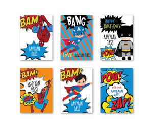 Superhero Party Set of 90 Gift tags