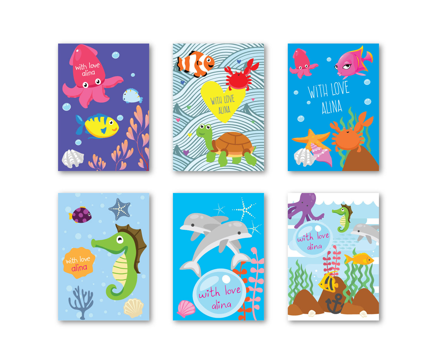Under the Sea Set of 90 Gift tags
