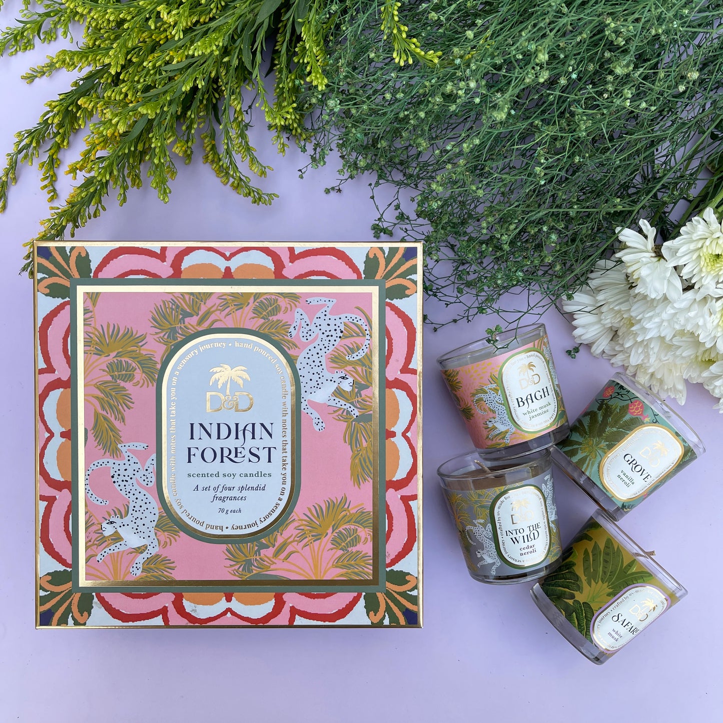 Indian Forest set of scented soy candles