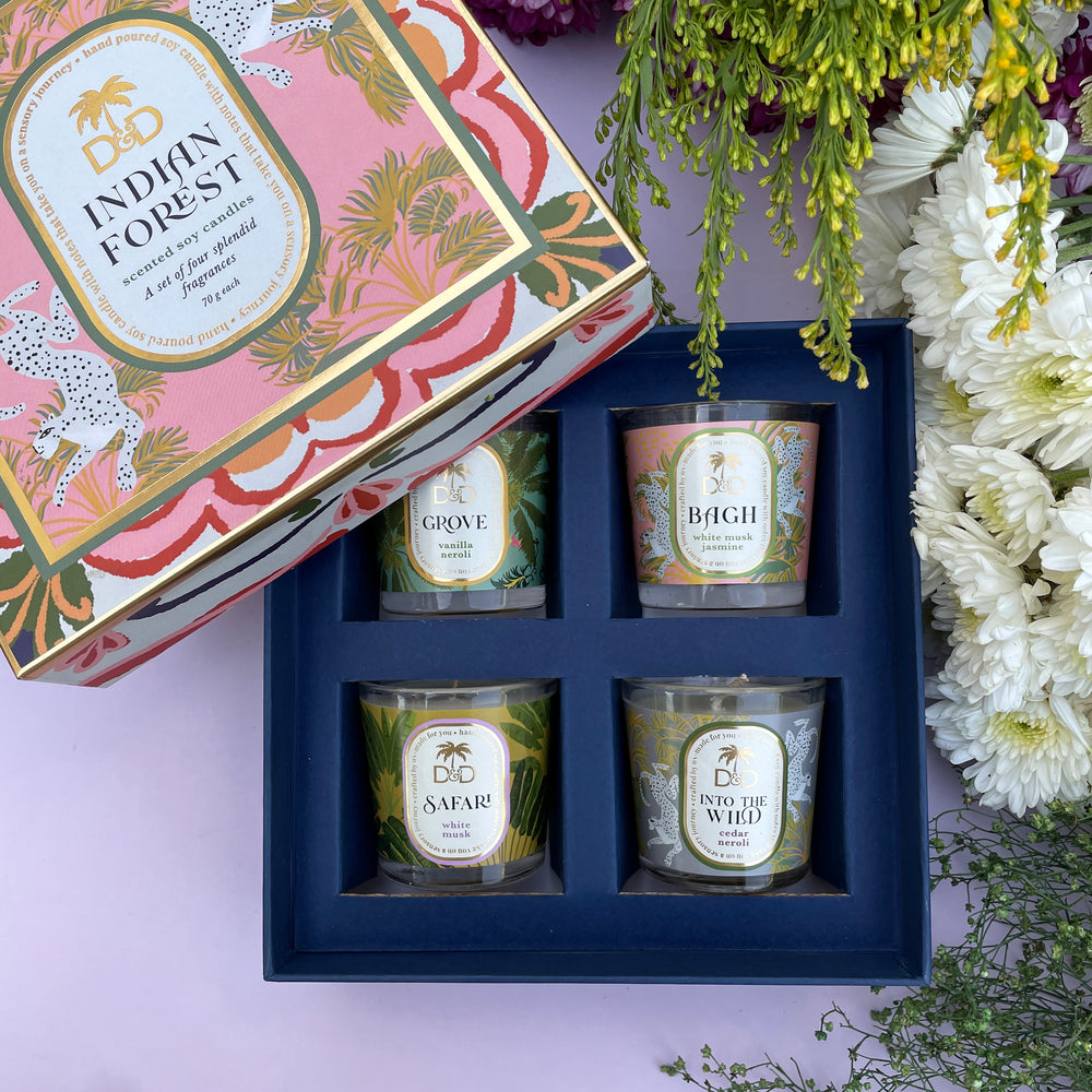 
                
                    Load image into Gallery viewer, Indian Forest set of scented soy candles
                
            