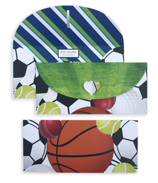 Sports Balls 10 Gift Envelopes