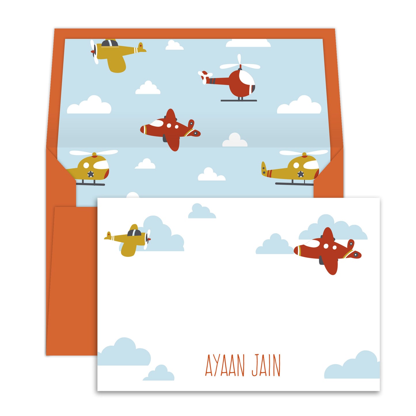 Airplanes in the cloud Notecards