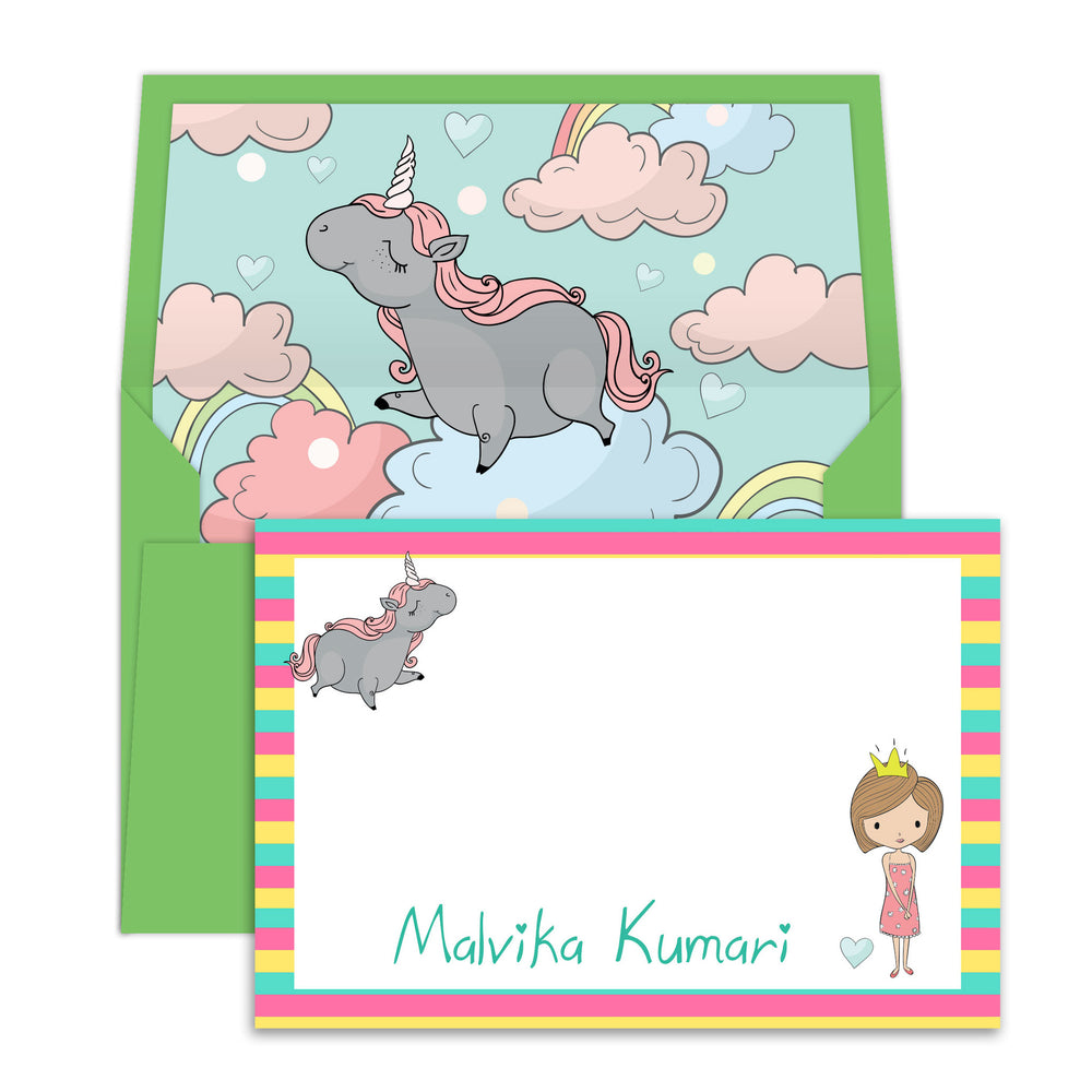 Unicorn & Princess Notecards