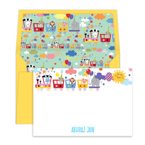 Animals on a Train Notecards