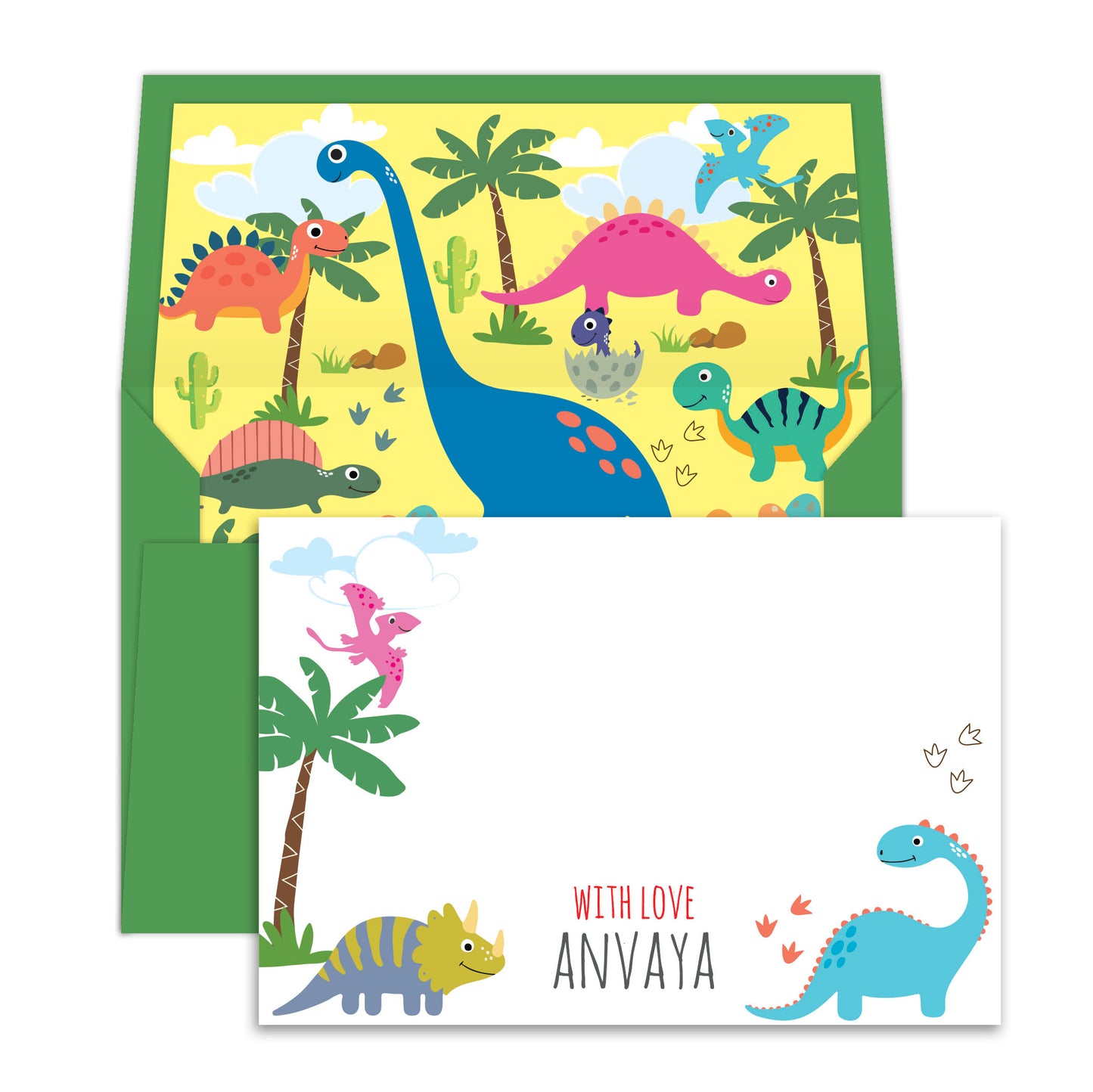 Dinosaur Personalised Notecards