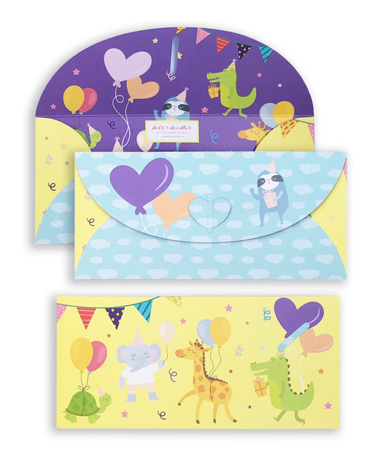 Animals Party 10 Gift Envelopes