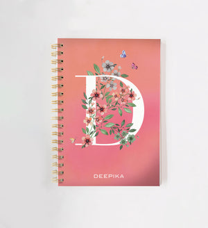 Floral Peach Personalised Doodle Book