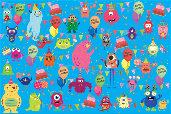 Load image into Gallery viewer, Friendly Monster Customized 100 Wrapping Sheets
