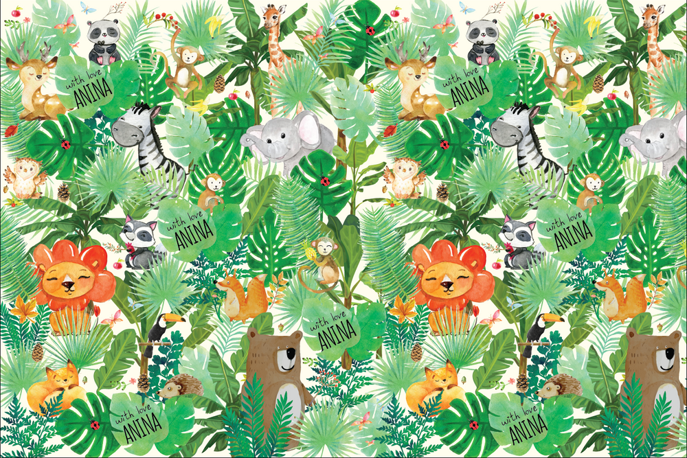 Jungle Customized 100 Wrapping Sheets