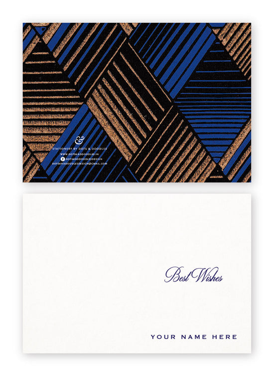 Deep Blue Art Deco Box of Gift Tags