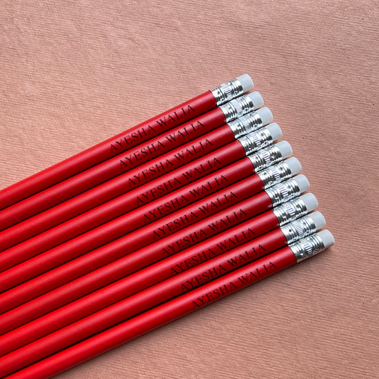 personalised red pencils